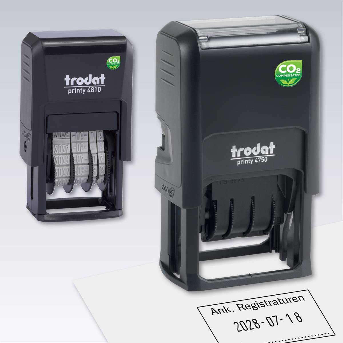 Trodat Printy datumstämplar med eller utan egen text-logga